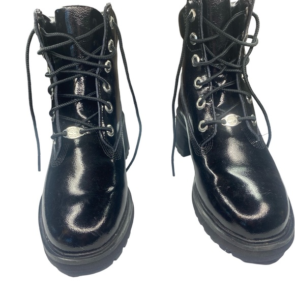 TIMBERLAND Kinsley Black Leather Patent
Lace Up Boots Size 7.5 - Picture 3 of 11